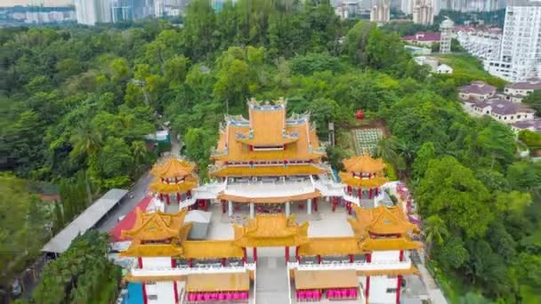 Widok Lotu Ptaka Hiperlapse Wideo Thean Hou Temple Kuala Lumpur — Wideo stockowe