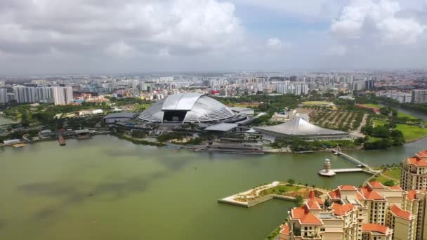 新加坡国家体育场的空中景观 — 图库视频影像