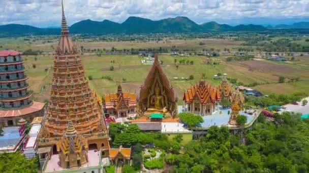 Luchtfoto Bekijken Hyper Lapse Video Van Tiger Cave Temple Wat — Stockvideo