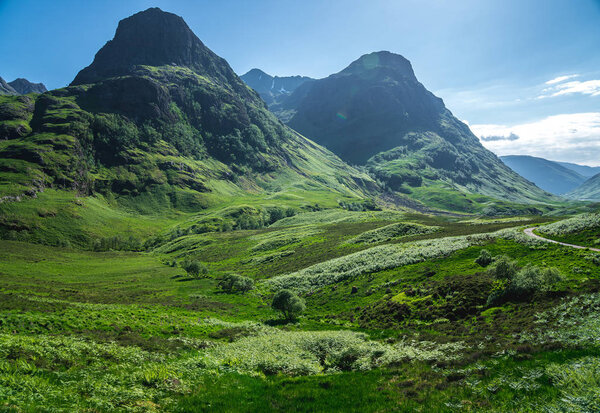 The view of the Three Sisters mountains in Glencoe Valley has been named one of the top views in the UK, beating off competition from mountains and city views in England and No:Ireland
.