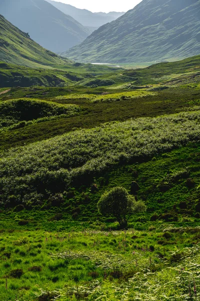 グレンコー バレーで三姉妹の山々 の景色が挙がって山とイングランドと北アイルランドの景色からの競争を打つ英国のトップの景色の一つ — ストック写真