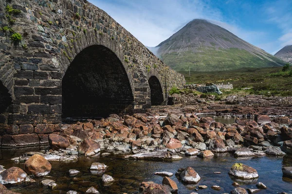 Sligachan Bridge Cuillin Mountains Isle Skye Inner Hebrides Escócia Reino — Fotografia de Stock