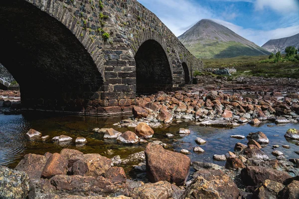 Sligachan Bridge Cuillin Mountains Isle Skye Inner Hebrides Escócia Reino — Fotografia de Stock