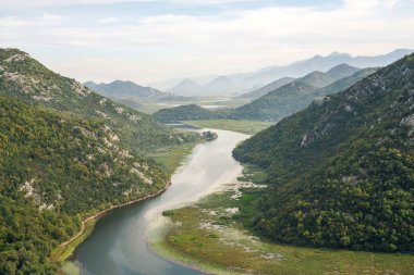 Pavlova Strana Viewpoint'ten görülen Skadar Gölü, Karadağ, Euro