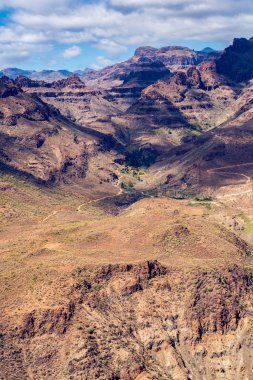 Degollada de las Yeguas kanyonu, Gran Canaria İspanya.