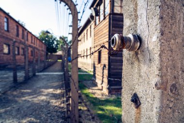 Auschwitz, Polonya - 11 Ağustos 2019: Auschwitz toplama kampı