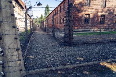Auschwitz, Polonya - 11 Ağustos 2019:Auschwitz toplama kampı