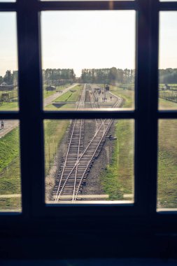 Birkenau, Polonya - 11 Ağustos 2019: Tren Rampası