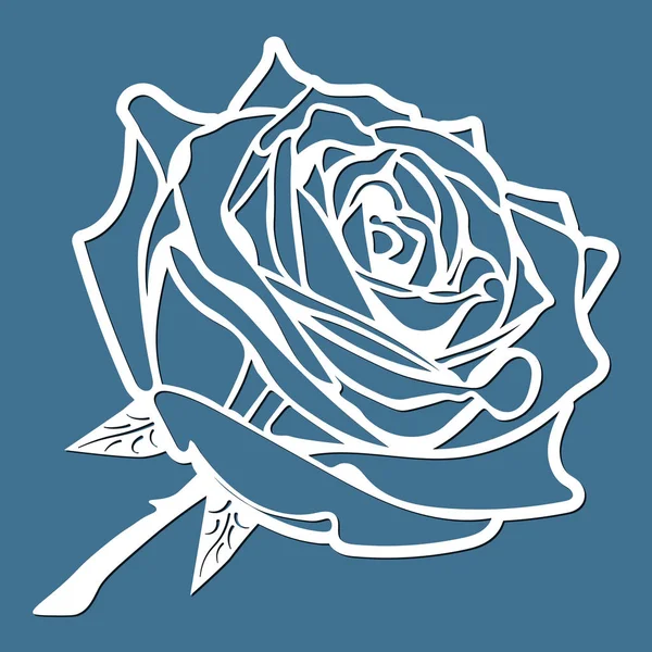 flower rose, laser cut flower, template for cutting, card design element,  gift on Valentine's Day, love letter,  paper greeting card,  vector illustration