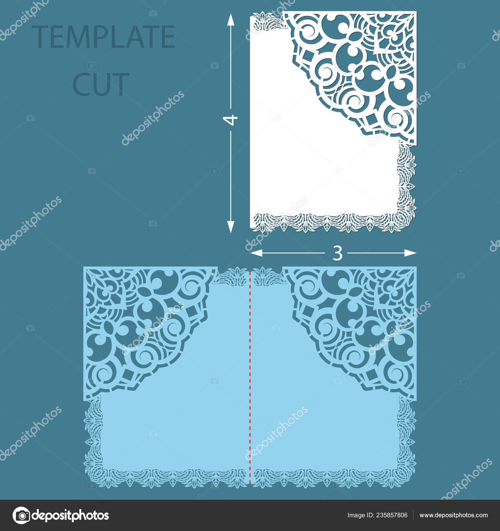 Template Greeting Congratulatory Card Decorative Border Edge