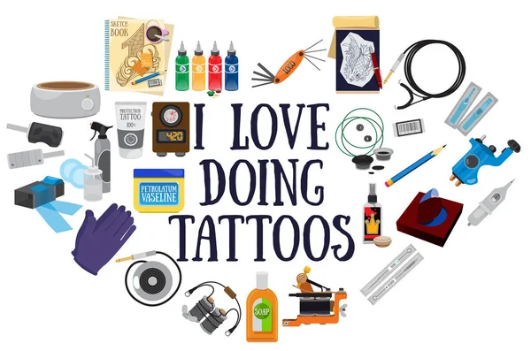 Cartaz Modelo Capas Livreto Para Salão Tatuagem Publicidade —  Vetores de Stock