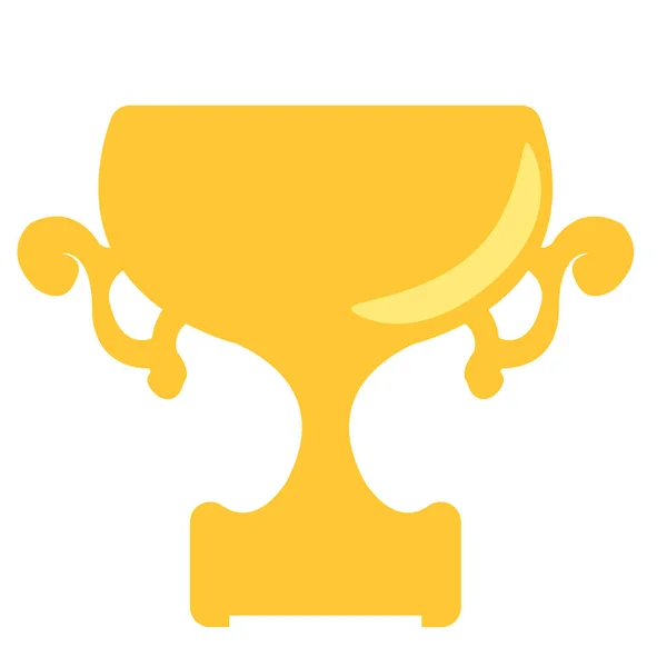 Gouden Cup Trofee Vectorillustratie Geïsoleerd Witte Achtergrond — Stockvector