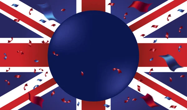 Φόντο Βρετανική Σημαία Και Γύρο Ζώνη Για Κείμενο — Διανυσματικό Αρχείο