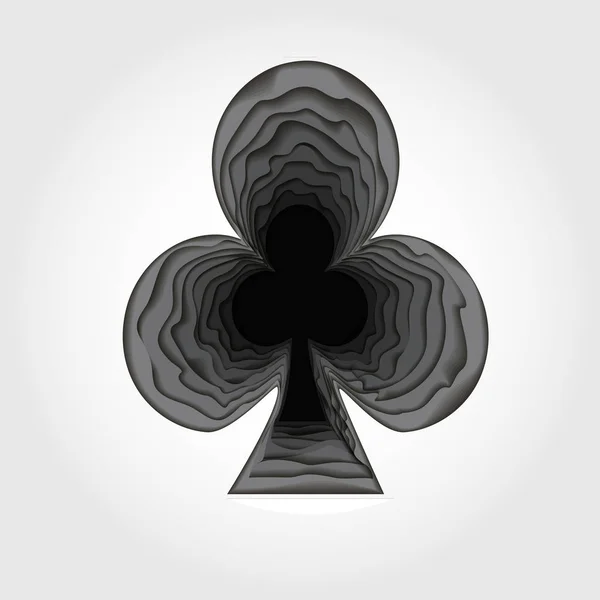 Black Symbol Form Badge Club Suit — Stock Vector