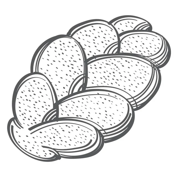 Pane Grano Monocromatico Vettore Illustrazione Isolata Sfondo Bianco — Vettoriale Stock