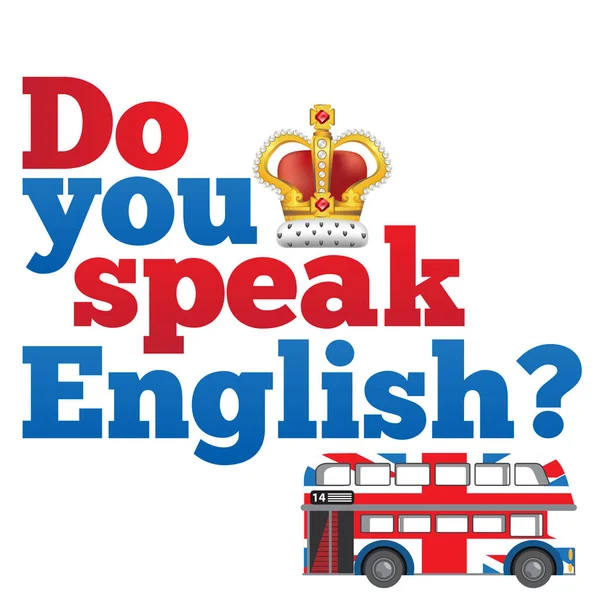 Μιλάς Αγγλικά Την Ιδέα Της Εκμάθησης Αγγλικών Εικονογράφηση Φορέα Που — Διανυσματικό Αρχείο