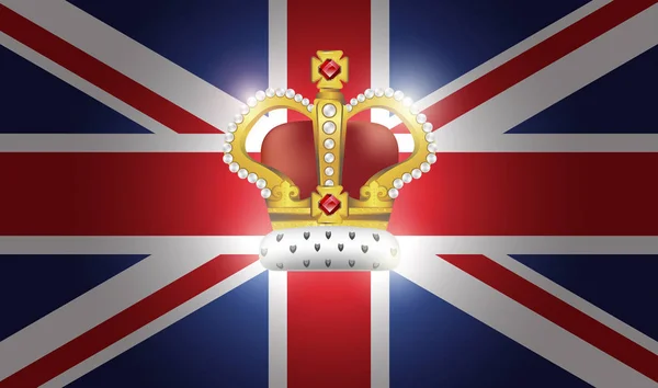 Background British Flag Crown Middle — Stock Vector