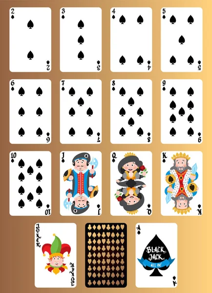 Cartas Juego Colores Sobre Fondo Color — Vector de stock