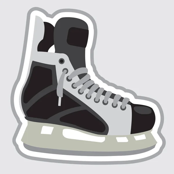 Vector Hand Drawn Illustration Ice Skates Isolated Grey Background — Stock Vector