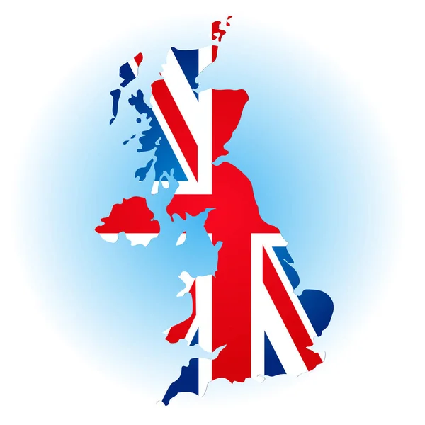 Map Flag United Kingdom Vector Illustration White Background — Stock Vector