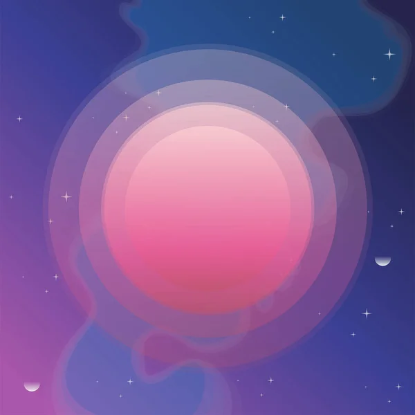 Bouton Rose Sur Fond Cosmique Bleu Violet Illustration Vectorielle Pour — Image vectorielle