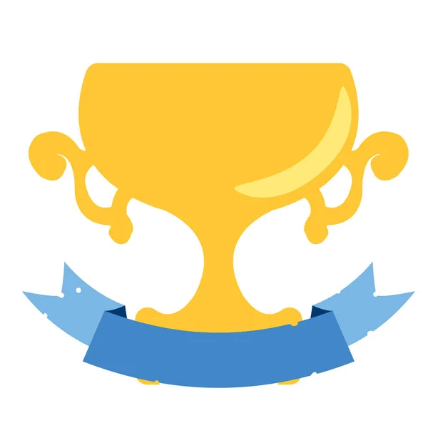 Gouden Cup Trofee Vectorillustratie Geïsoleerd Een Witte Achtergrond Met Plaats — Stockvector