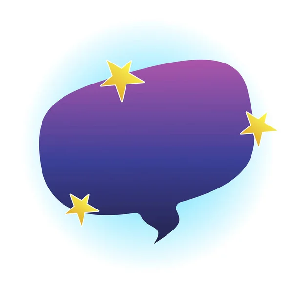 Speech bubble with stars. Vector illustration isolated on white background.