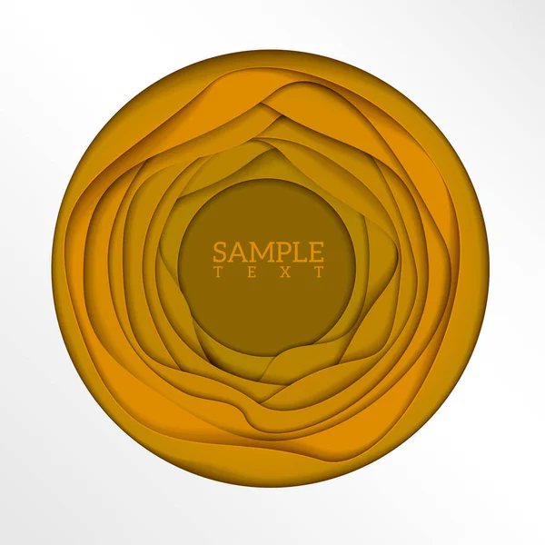 Круглая Многослойная Рамка Местом Текста Бумажный Стиль Элемент Декоративного Оформления — стоковый вектор
