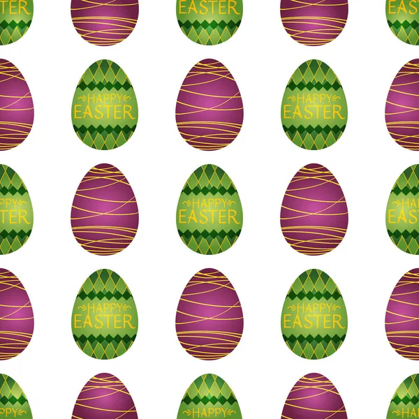 Seamless Pattern Image Multi Colored Easter Eggs Decoration Festive Packaging — Stock Vector