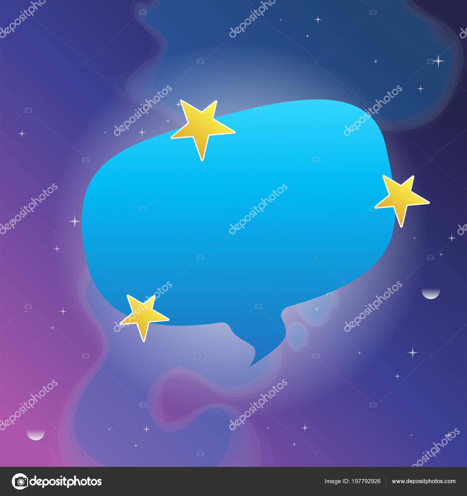 blue speech bubble stars