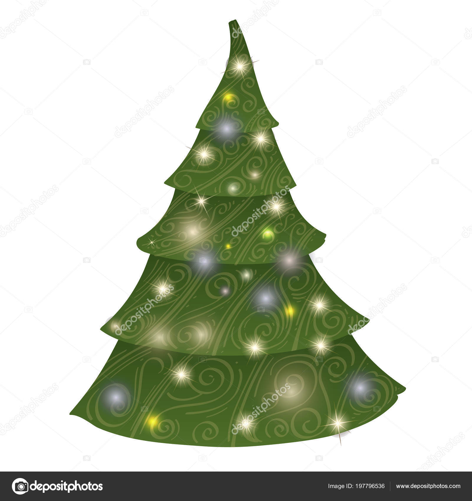 Albero Natale Stilizzato Disegno Creazione Decorazione Nuovo