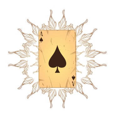 Kart maça ası. Gösterim amacıyla bir casino.