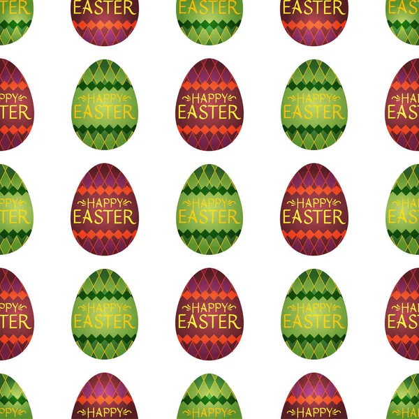 Patrón Sin Costuras Con Imagen Huevos Pascua Multicolores Para Decoración — Vector de stock