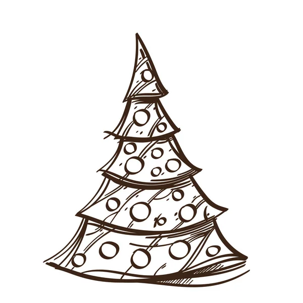 Dibujo Estilizado Del Árbol Navidad Para Creación Decoración Año Nuevo — Archivo Imágenes Vectoriales