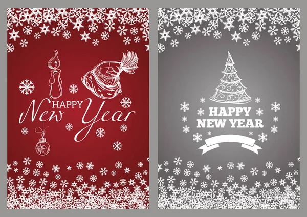 Yeni Yılınız Kutlu Olsun Tebrik Kartları Inviations Posterler Daha Fazlası — Stok Vektör