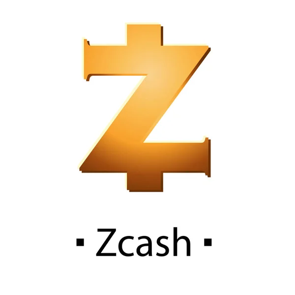 Zcash Kryptowährung Goldenes Symbol Vektor Illustration Isoliert Auf Weißem Hintergrund — Stockvektor