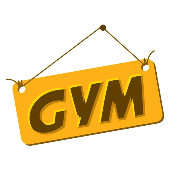Fitness Musculação Etiqueta Vetor Desenhado Mão Com Letras Elegantes Gym — Vetor de Stock
