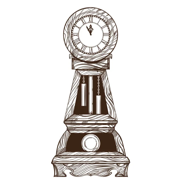 Antike Uhr Illustration Zur Dekoration — Stockvektor