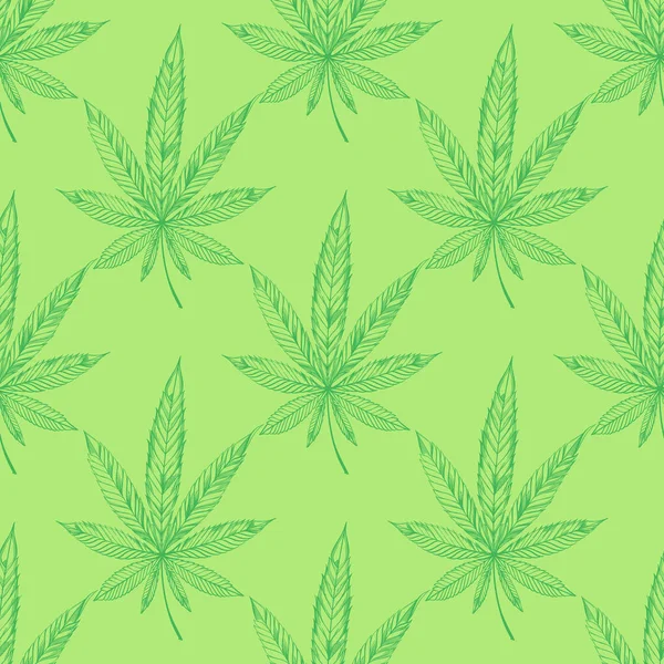Nahtloses Muster Mit Marihuana Blättern Für Tapeten Webseiten Hintergrund Und — Stockvektor