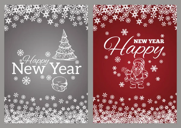 Happy New Year Template Greeting Cards Inviations Posters More — Stock Vector