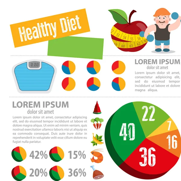 Vektör Infographic planı diyet ürünleri uyum metin için yer