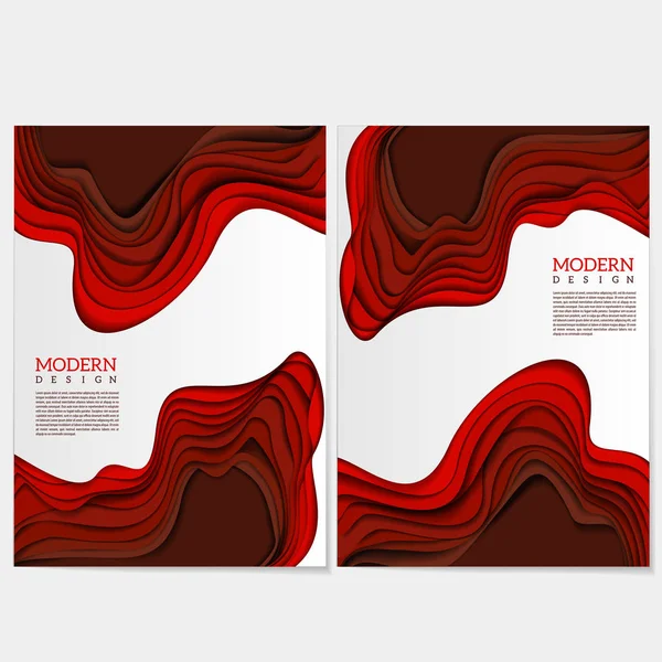 Schablonendesign Für Plakate Banner Flyer Broschüren Mit Roten Abstrakten Mehrschichtigen — Stockvektor