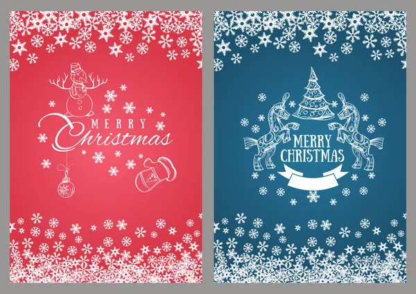 Merry Chrismas Template Greeting Cards Inviations Posters More — Stock Vector