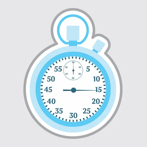 Stopwatch Icon Flat Design Vector Illustration Isolated Grey Background — Stock Vector