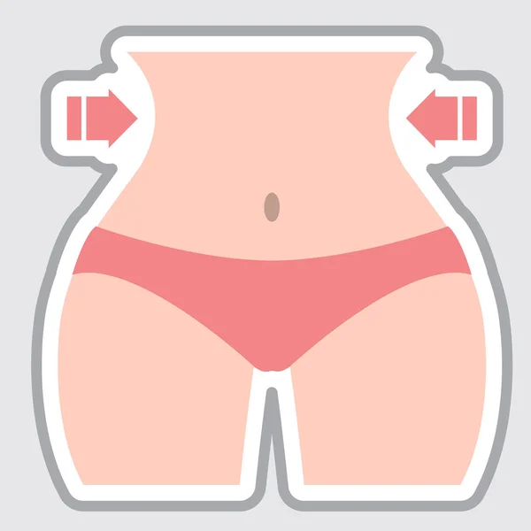 基于灰色背景的女性体重下降的矢量剪影 — 图库矢量图片