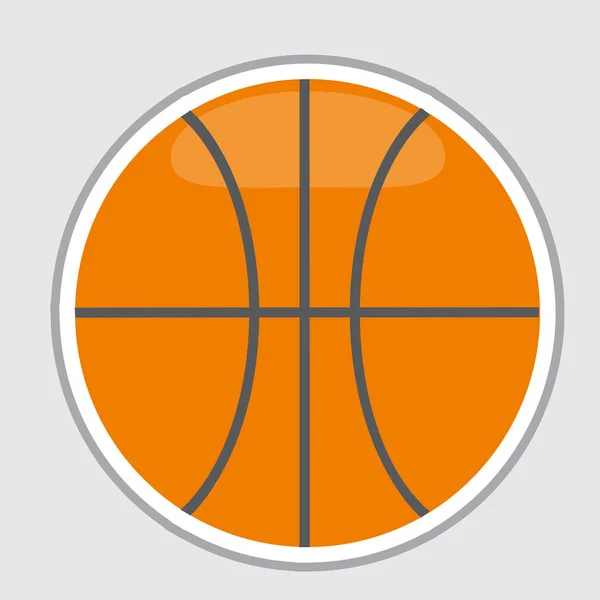 Μπάλα Μπάσκετ Πορτοκαλί Διάνυσμα Που Απομονώνονται Γκρι Φόντο — Διανυσματικό Αρχείο