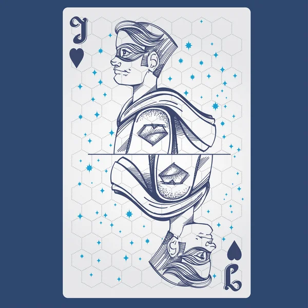 Jack Cuori Carte Gioco Con Design Originale Sul Tema Dello — Vettoriale Stock