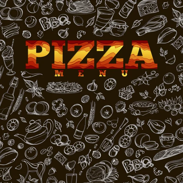 Pizza Szablon Tworzenia Pakiet Lub Menu Okładka — Wektor stockowy