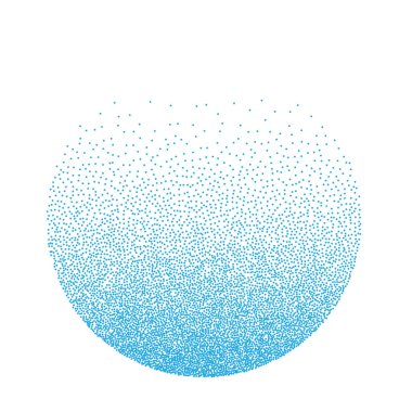 Round blue background in dotwork style clipart
