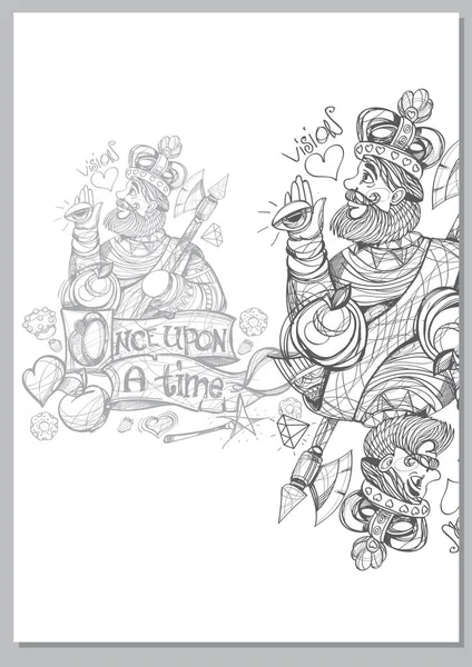 Рисунок Короля Мбаппе Искушайте Сказочных Персонажей Плакатов — стоковый вектор